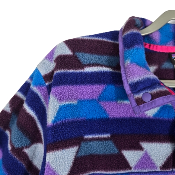 Patagonia Synchilla T-Snap Fleece Pullover Purple Blue Aztec Womens Size Large - Picture 3 of 16